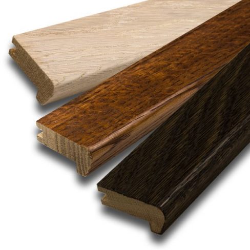 Unfinished Solid Oak Veneer Stair Nosing Flush Fit 90cm Type C 14mm Flooring