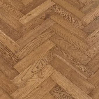 Chestnut Herringbone Flooring: A detailed image of chestnut-coloured herringbone patterned flooring, featuring rich, reddish-brown tones and natural wood grain textures.