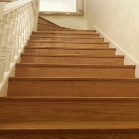 Unfinished Solid Oak Veneer Stair Nosing Flush Fit 240cm Type C 14mm Flooring