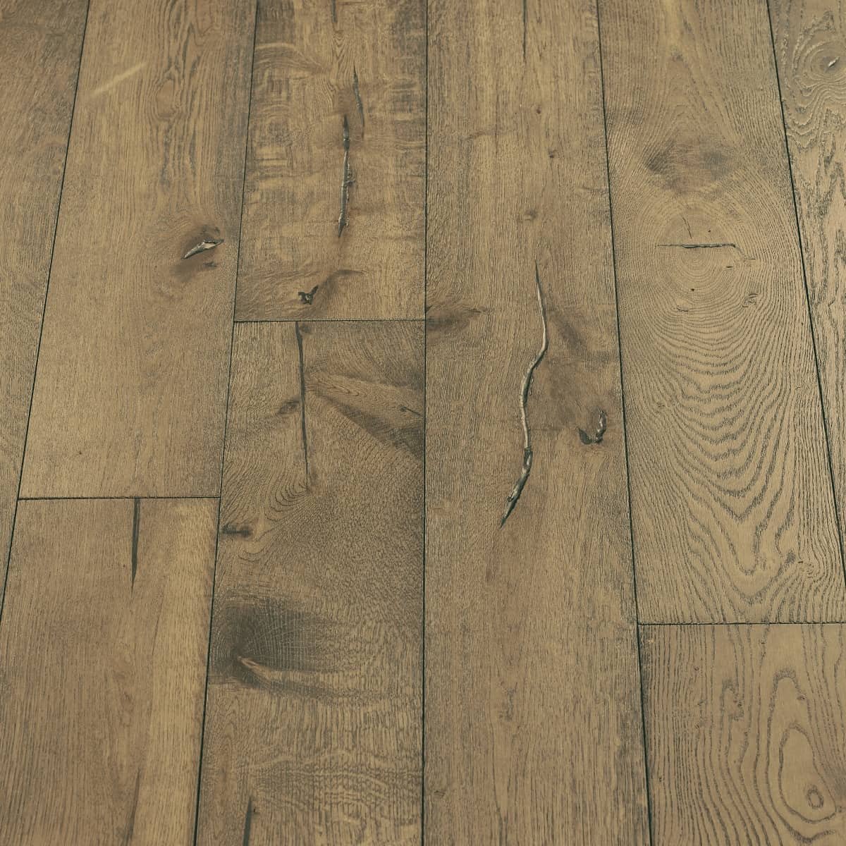 Distressed Silk WoodFlooring - image featuring distressed silk-colored wood flooring with a smooth and elegant surface, creating a blend of rustic and refined aesthetics.