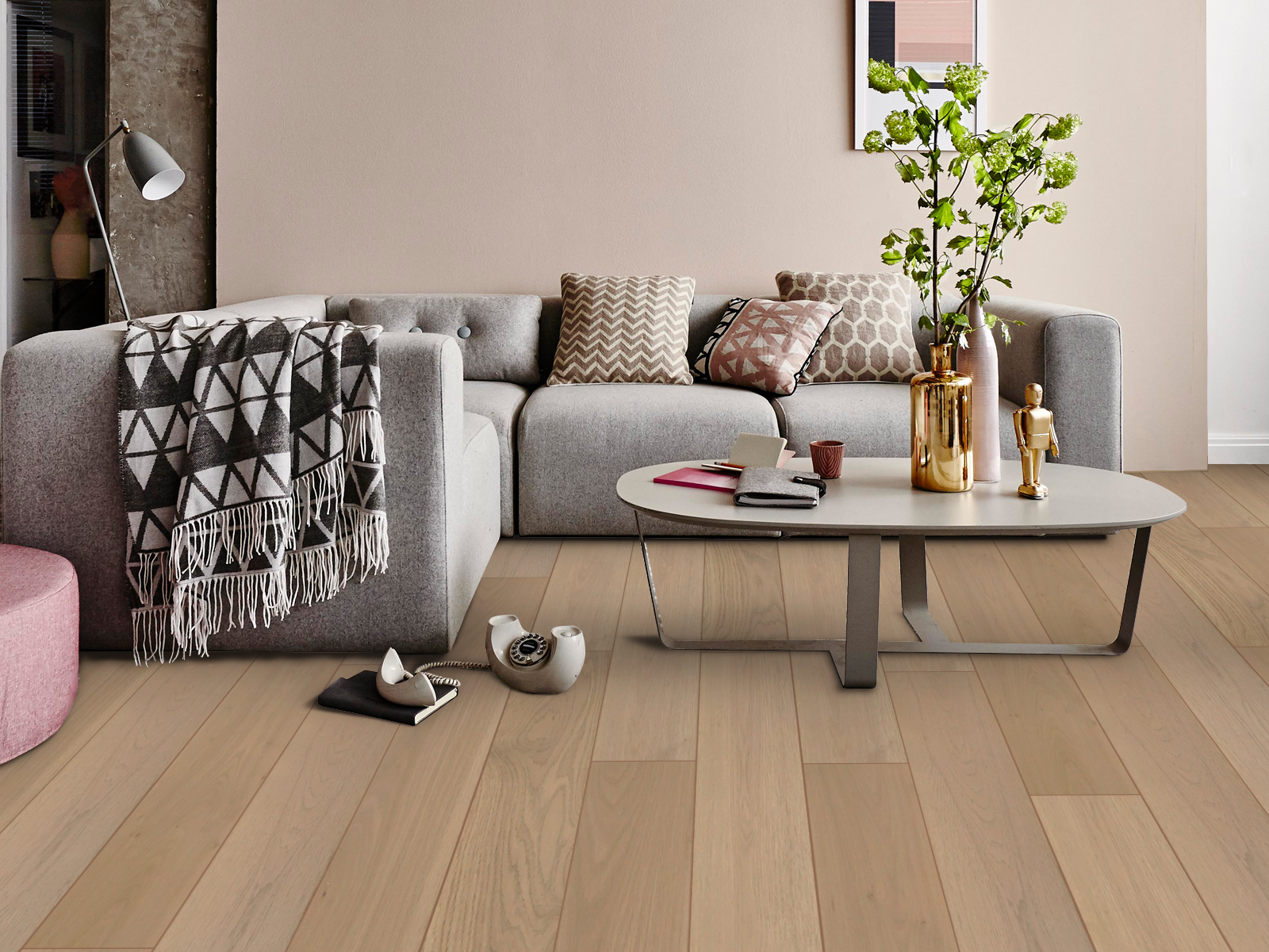 Diamond Cream Oak Brush & UV Oiled Engineered Wood Flooring