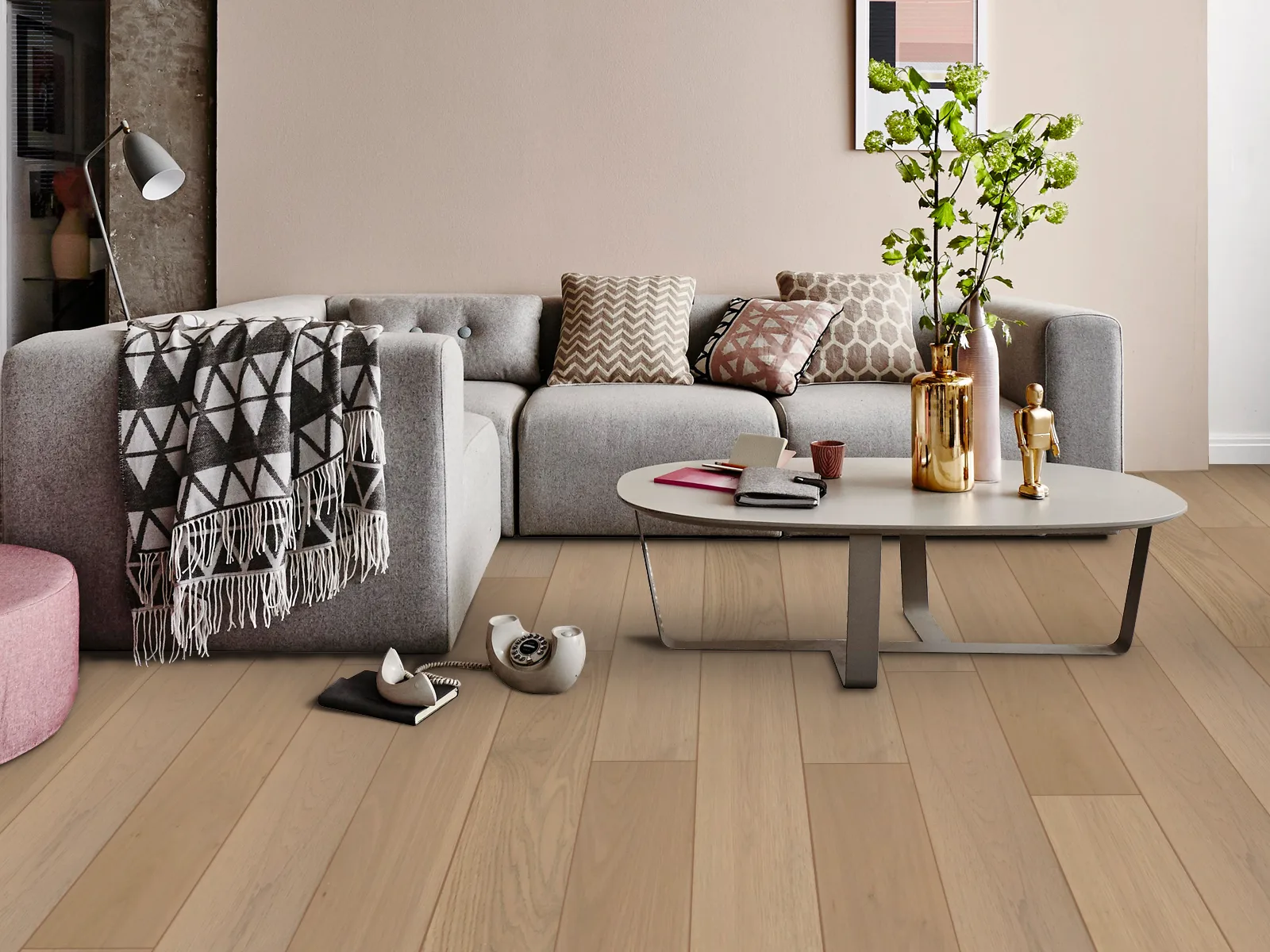 Diamond Cream Oak Brush & UV Oiled Engineered Wood Flooring