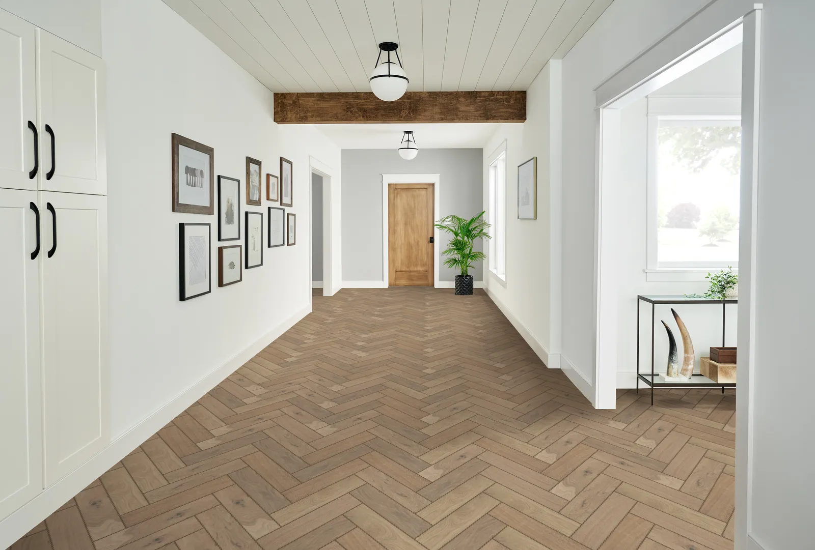 A minimalist icon representing clear-finished herringbone flooring, likely used for navigation or product categorization on Jordan Woodfloors' website.