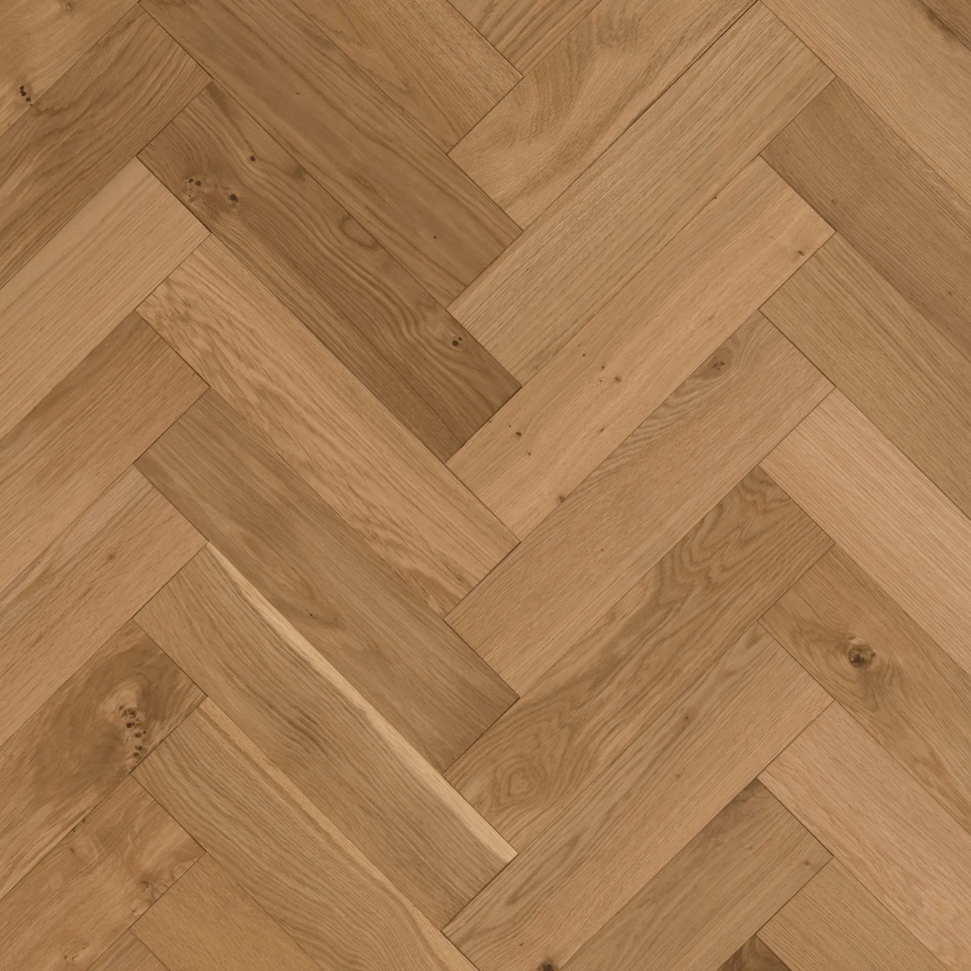 Herringbone Natural Oak Brush & Lacquered 90mm x 14mm x 400mm