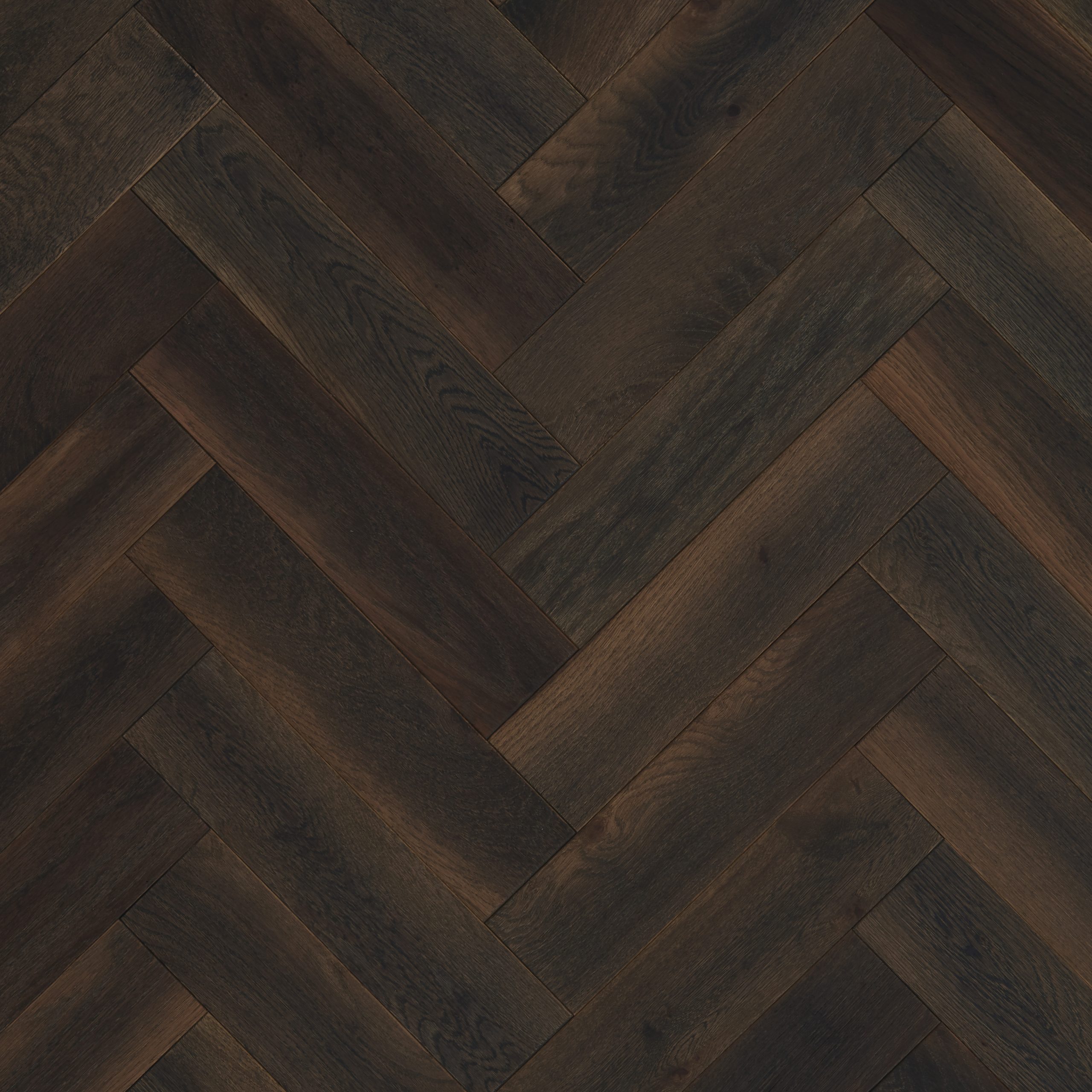 Herringbone Burnt Oak Brush & UV Oiled Engineered Flooring – 100mm x 14mm x 400mm