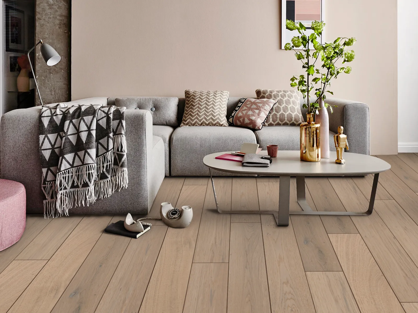 Majesty Oak Cotton Brush & Lacquered Click Engineered Wood Flooring – 189mm x 14mm