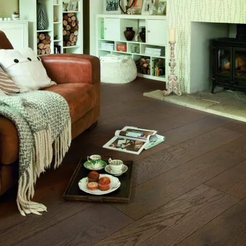 Majesty Oak Nutbrown Brush & Lacquered Click Engineered Wood Flooring