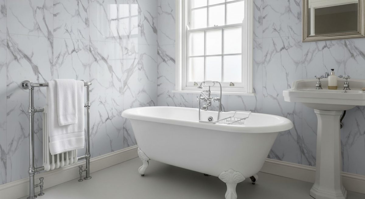 White Carrara Double Tile