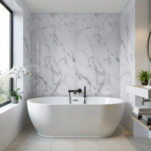 White Carrara Multi Tile